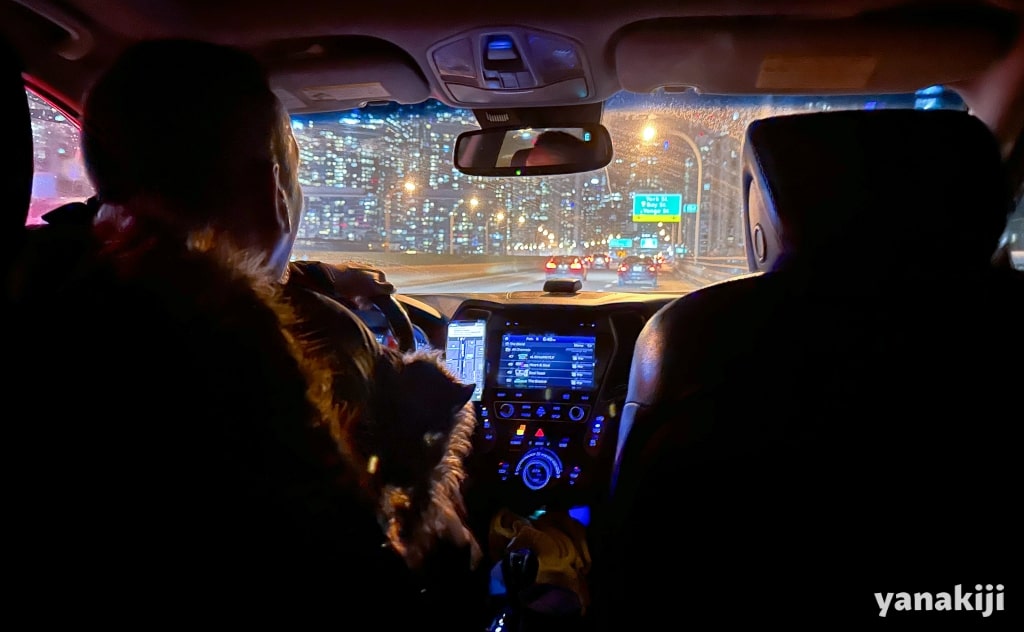 Uberの車内
