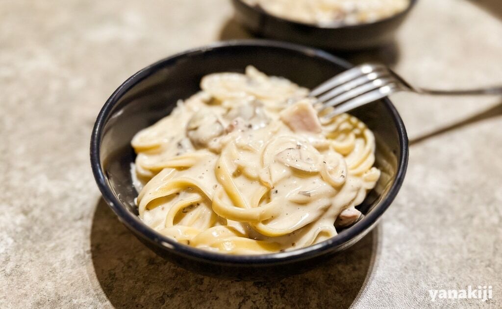 夜ご飯のクリームパスタ