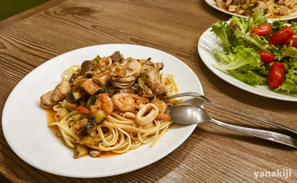 夜ご飯のパスタ