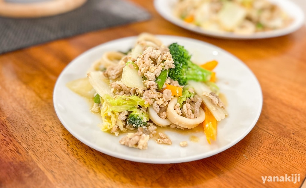 お昼ご飯の中華野菜炒め