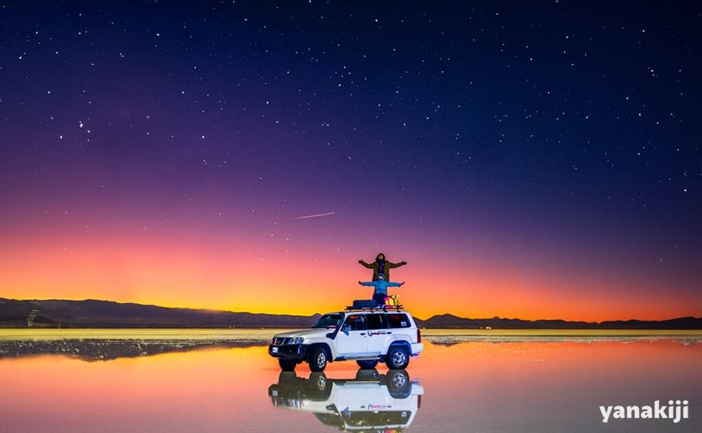 ウユニ塩湖サンライズ_夜明け前の空と