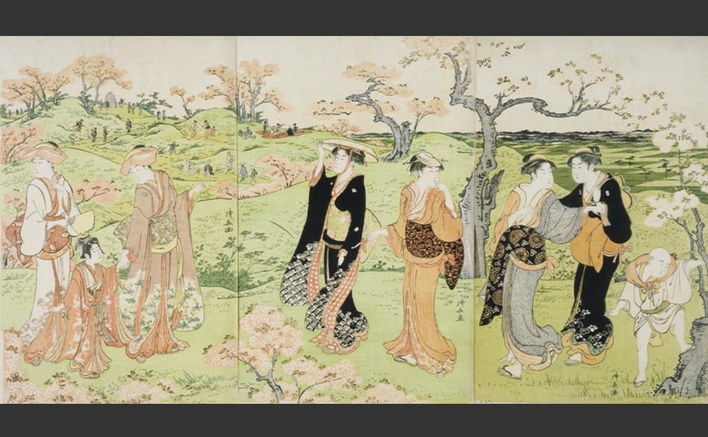 鳥居清長作『飛鳥山花見』(18世紀) ※出典:東京国立博物館ウェブサイト