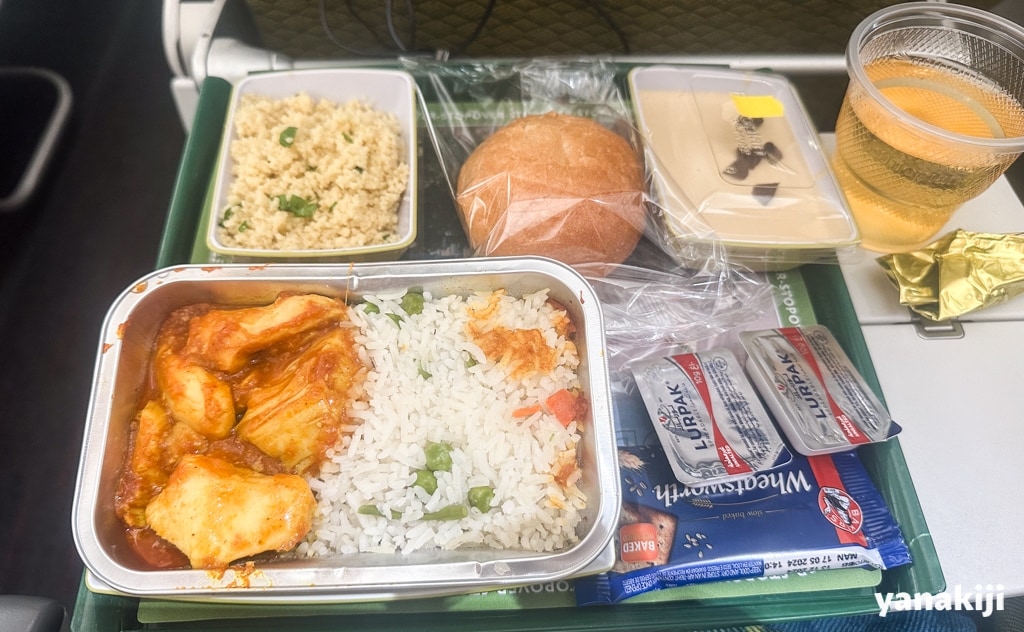 エチオピア→マダガスカルの機内食(全体で4回目)