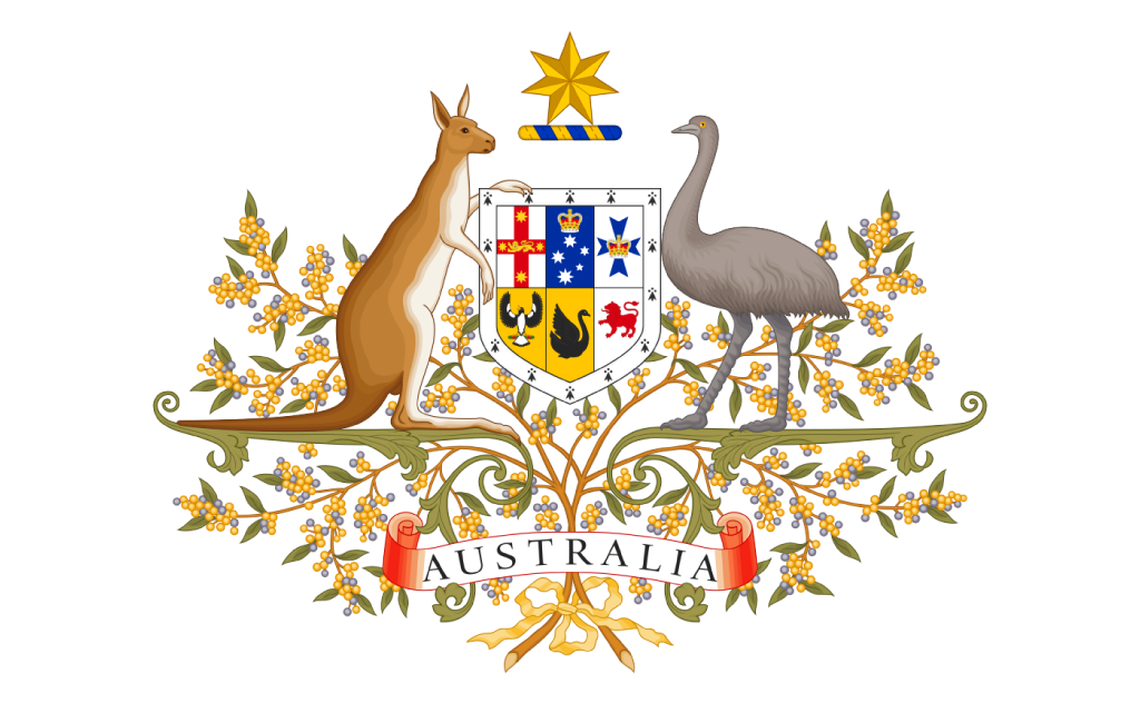 オーストラリア連邦の国章(ソーダカン, Public domain, via Wikimedia Commons)