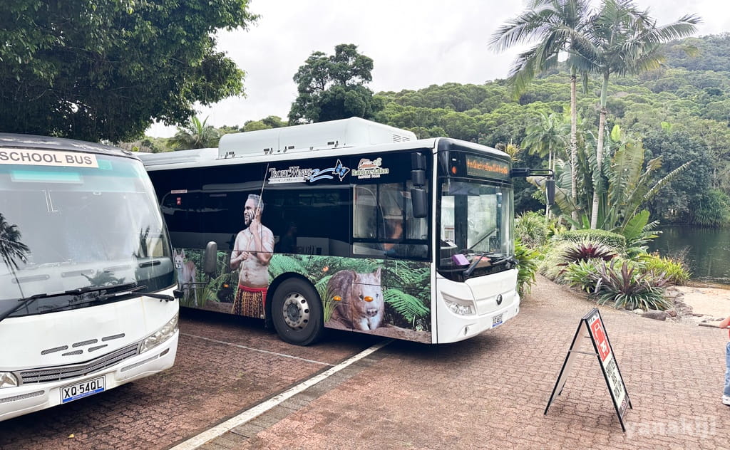 レインフォレステーションからキュランダ駅まではバスで移動