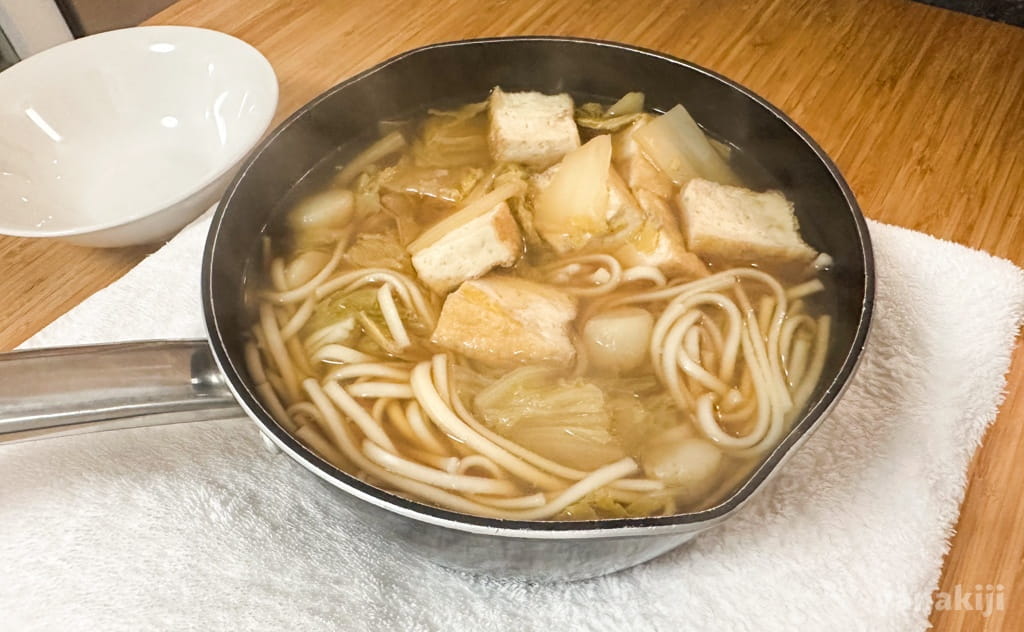 夜ごはんは「鍋うどん」