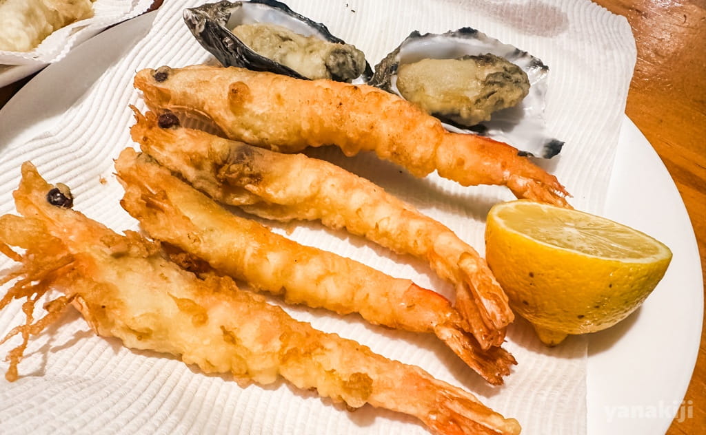 エビと牡蠣の天ぷら