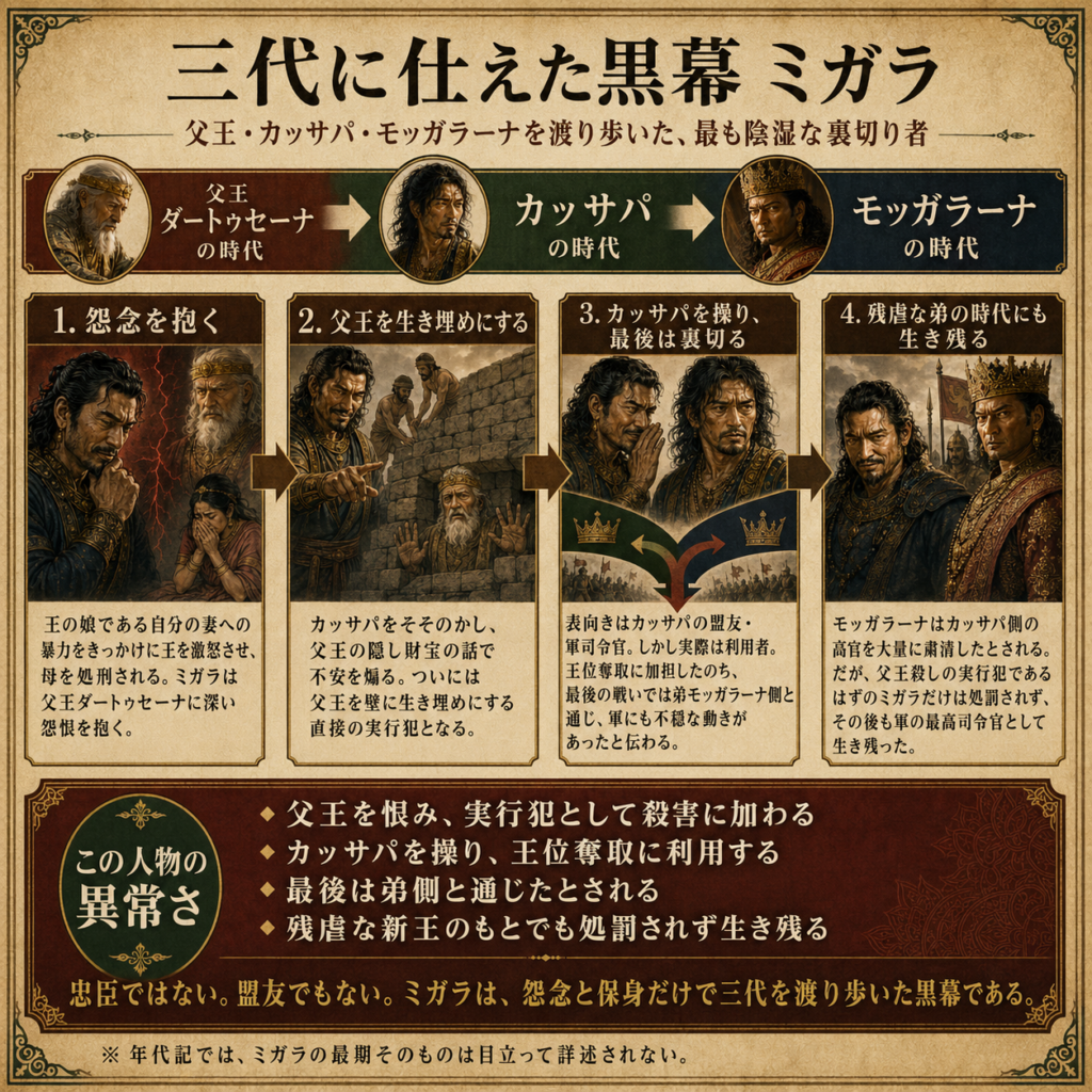 三代に仕えた黒幕ミガラ