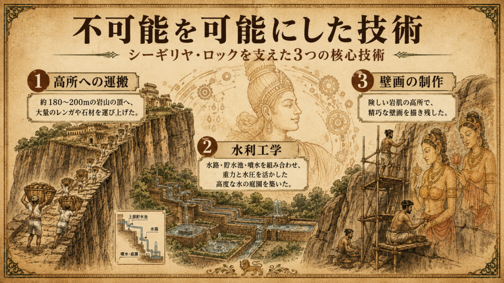 シーギリヤロックを支えた3つの革新技術