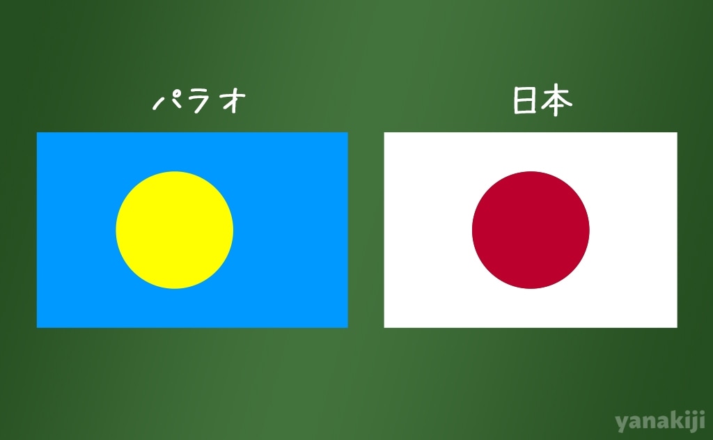 パラオと日本の国旗